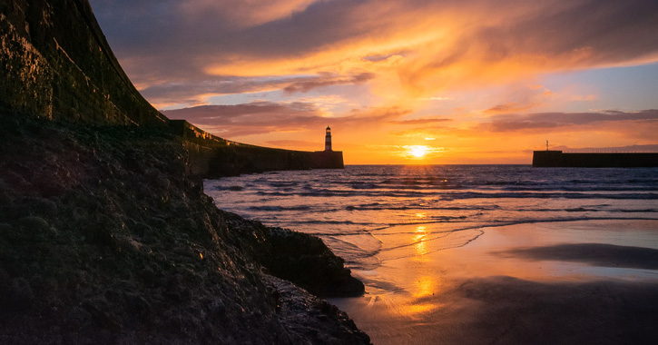 sunrise at the Slope Beach, Seaham, County Durham